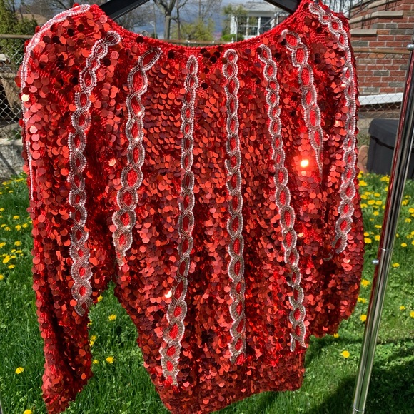 💚💚 Vintage beaded and sequin sweater - Picture 4 of 6